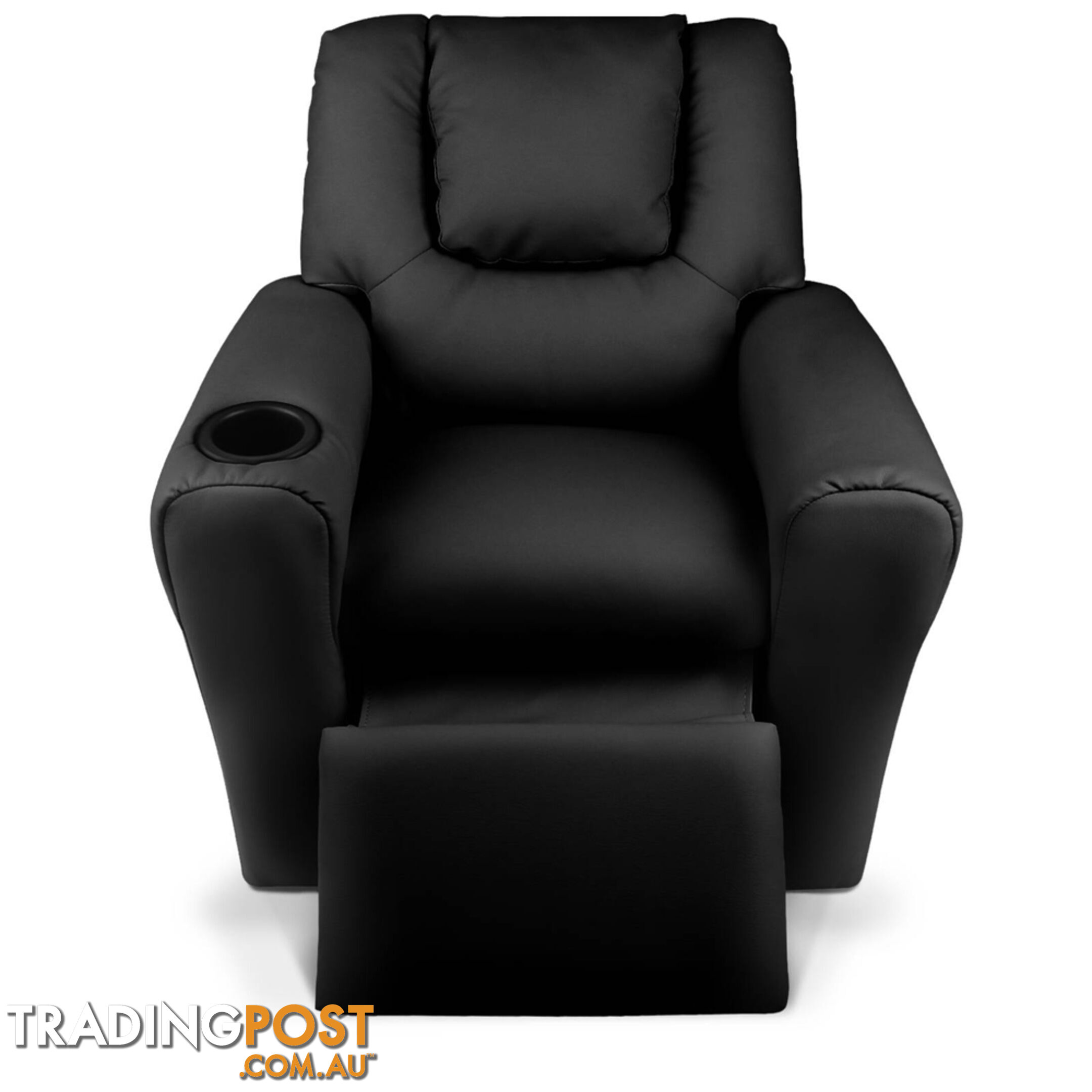 Kids Padded PU Leather Recliner Chair  - Black