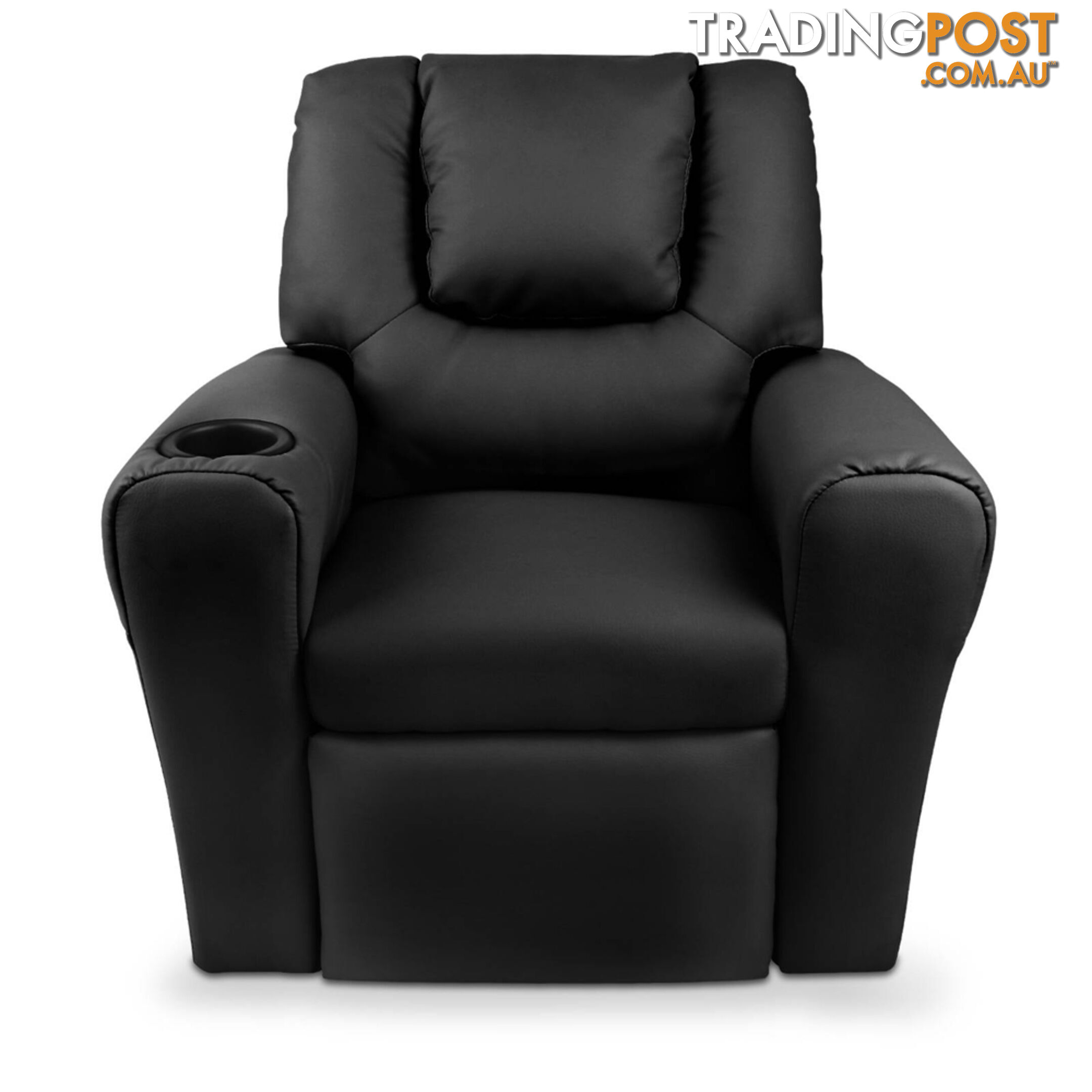 Kids Padded PU Leather Recliner Chair  - Black