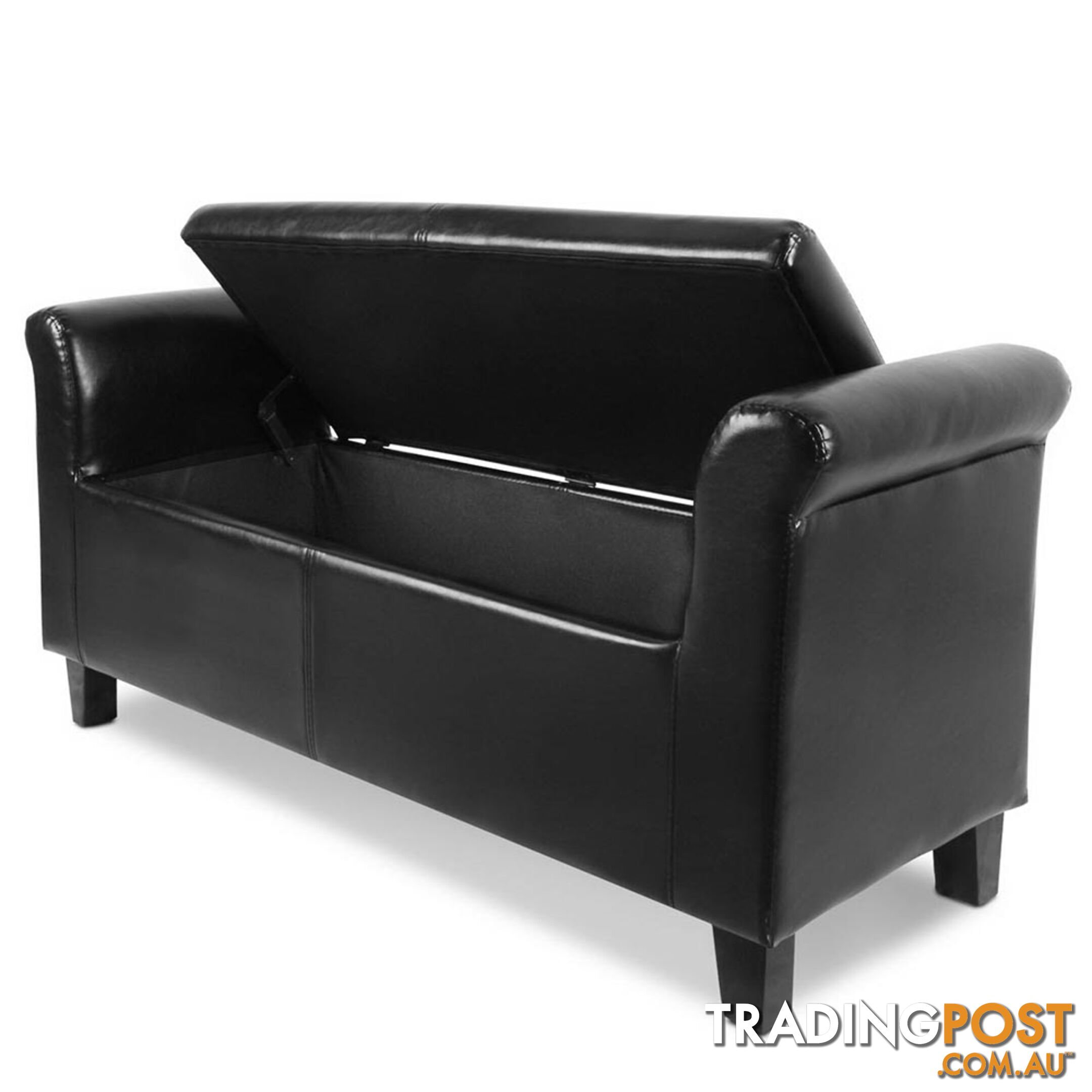 PU Leather Storage Ottoman _ÑÐ Black