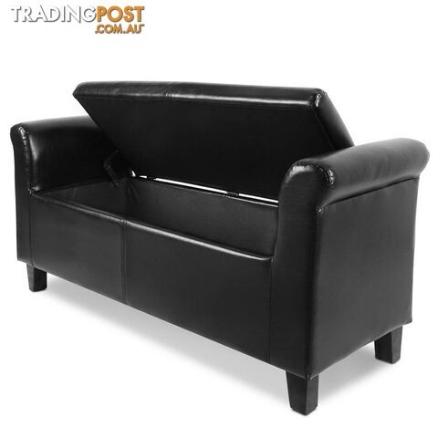 PU Leather Storage Ottoman _ÑÐ Black