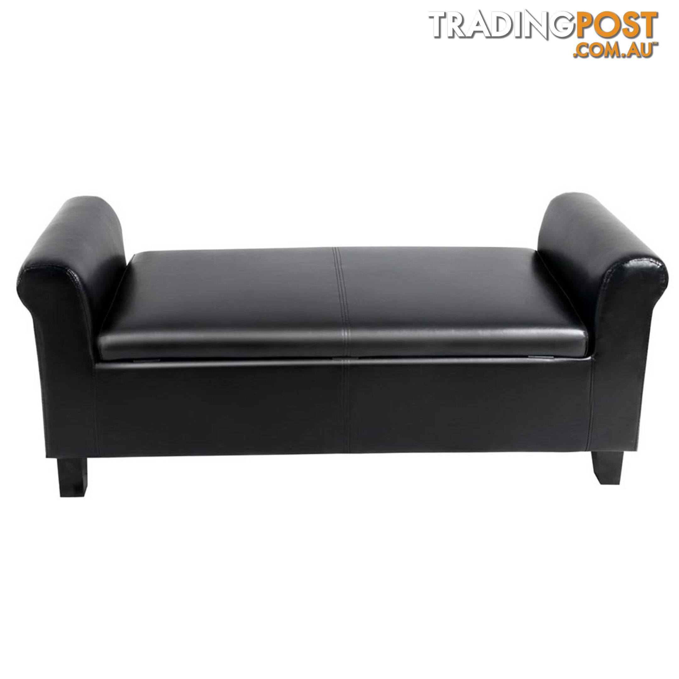 PU Leather Storage Ottoman _ÑÐ Black