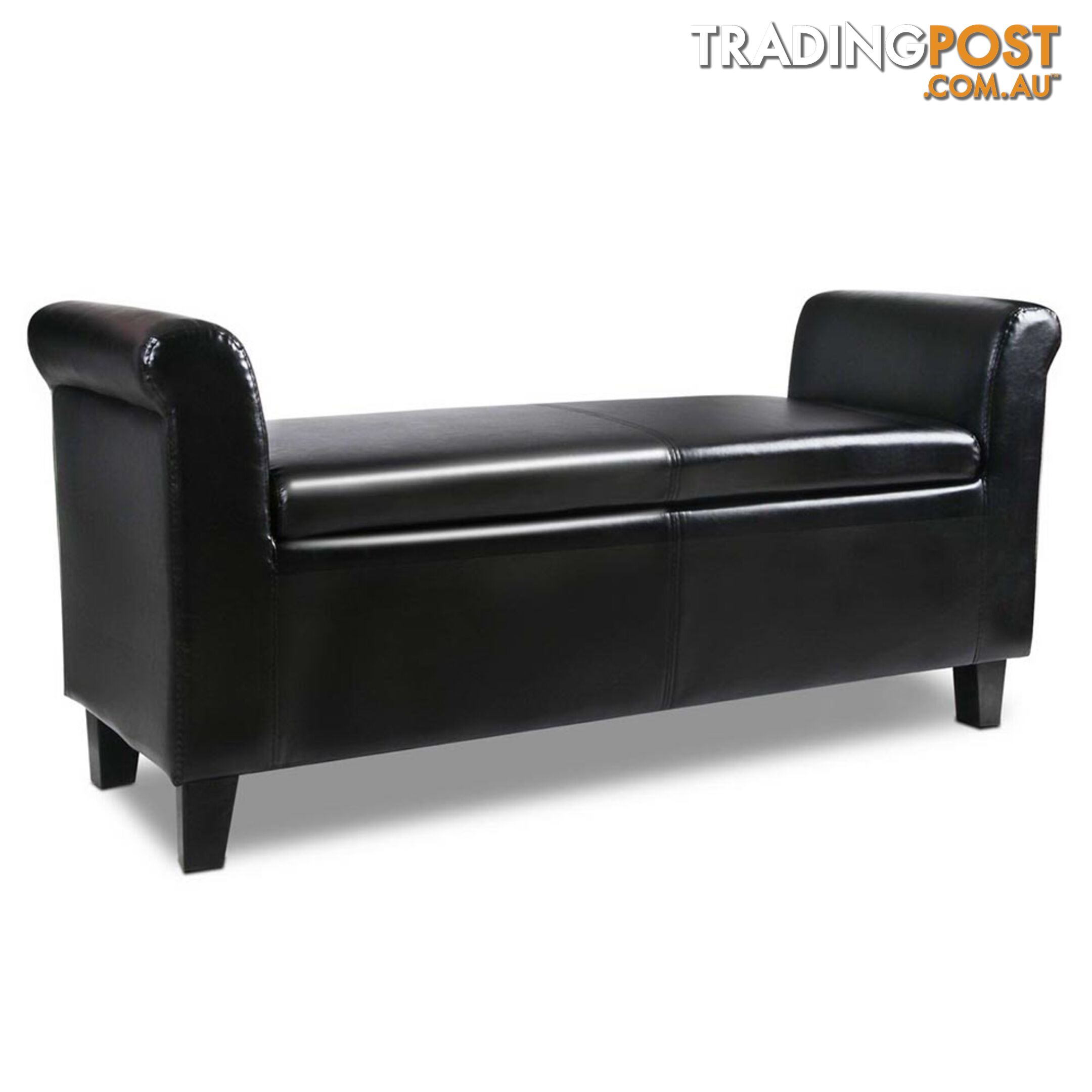 PU Leather Storage Ottoman _ÑÐ Black