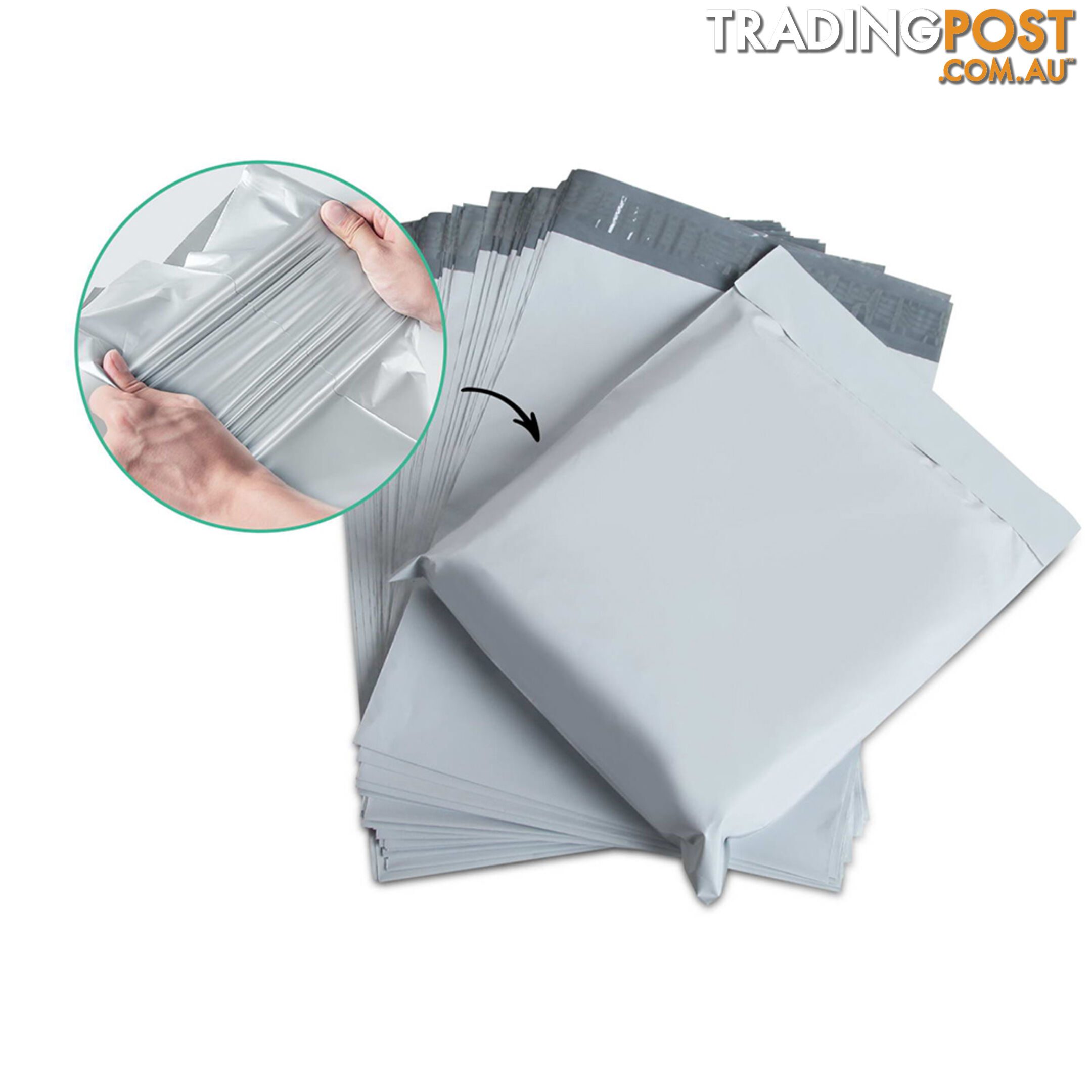 Set of 100 Poly Mailer Bags - 350 x 480mm