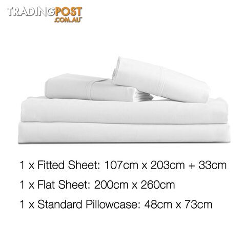 3 Piece Microfibre Sheet Set King Single _ÑÐ White - photo 2 of 4