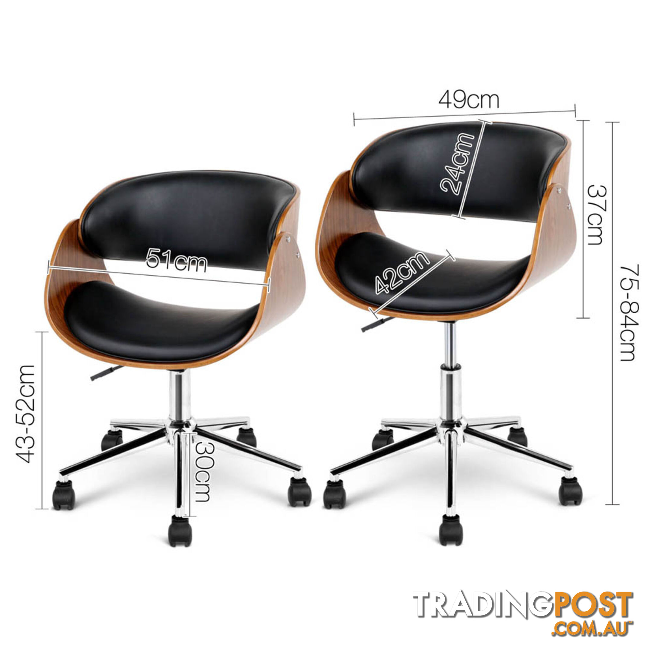 PU Leather Curved Office Chair