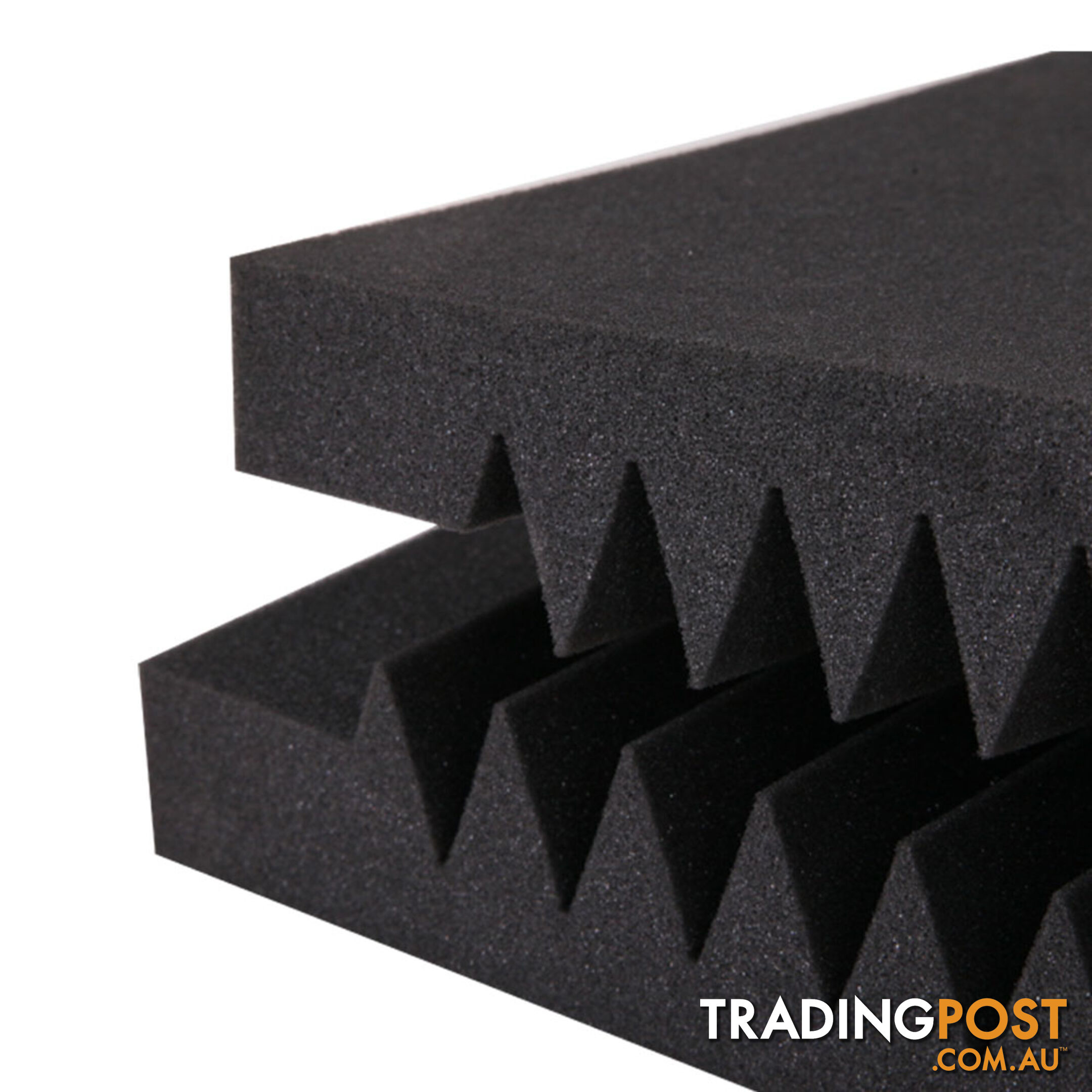 Set of 10 Studio Acoustic Foam Tile Wedge Black 50 x 50 x 5cm