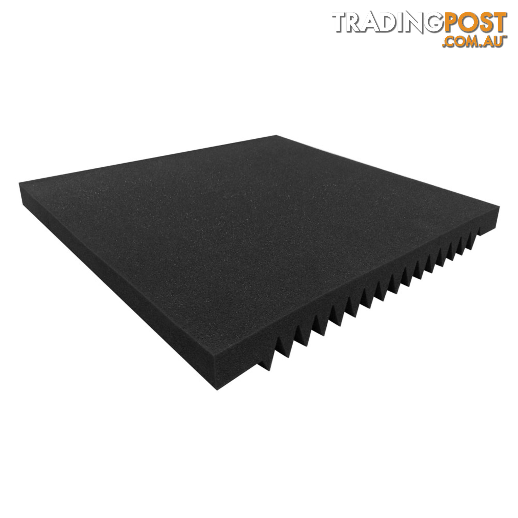 Set of 10 Studio Acoustic Foam Tile Wedge Black 50 x 50 x 5cm