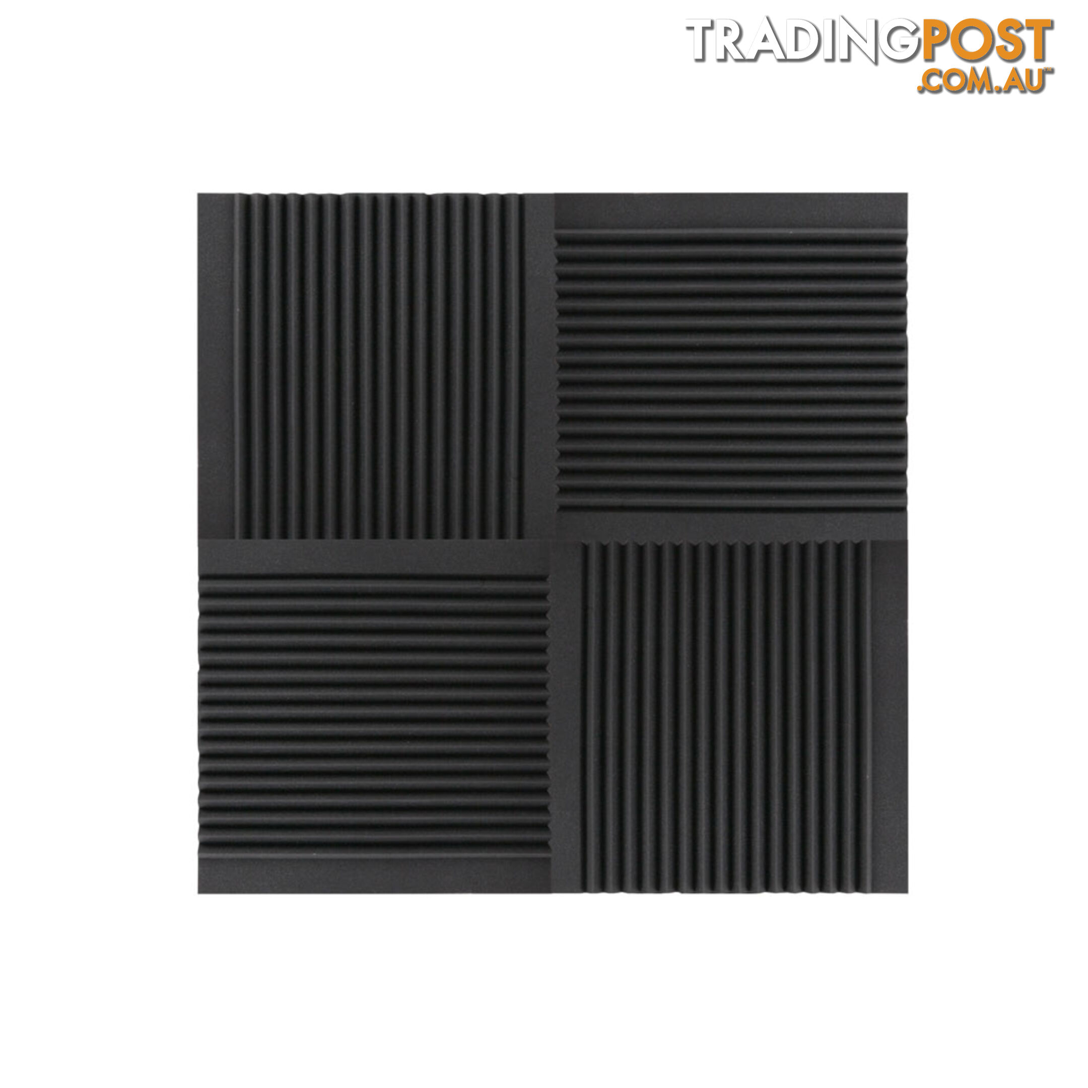 Set of 10 Studio Acoustic Foam Tile Wedge Black 50 x 50 x 5cm