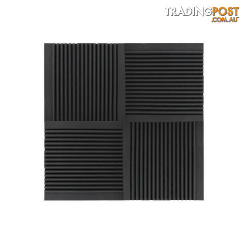 Set of 10 Studio Acoustic Foam Tile Wedge Black 50 x 50 x 5cm