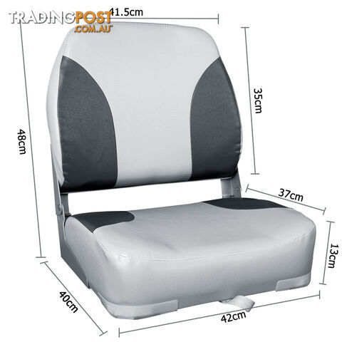 Set of 2 Swivel Folding Marine Boat Seats Grey Black - photo 2 of 9