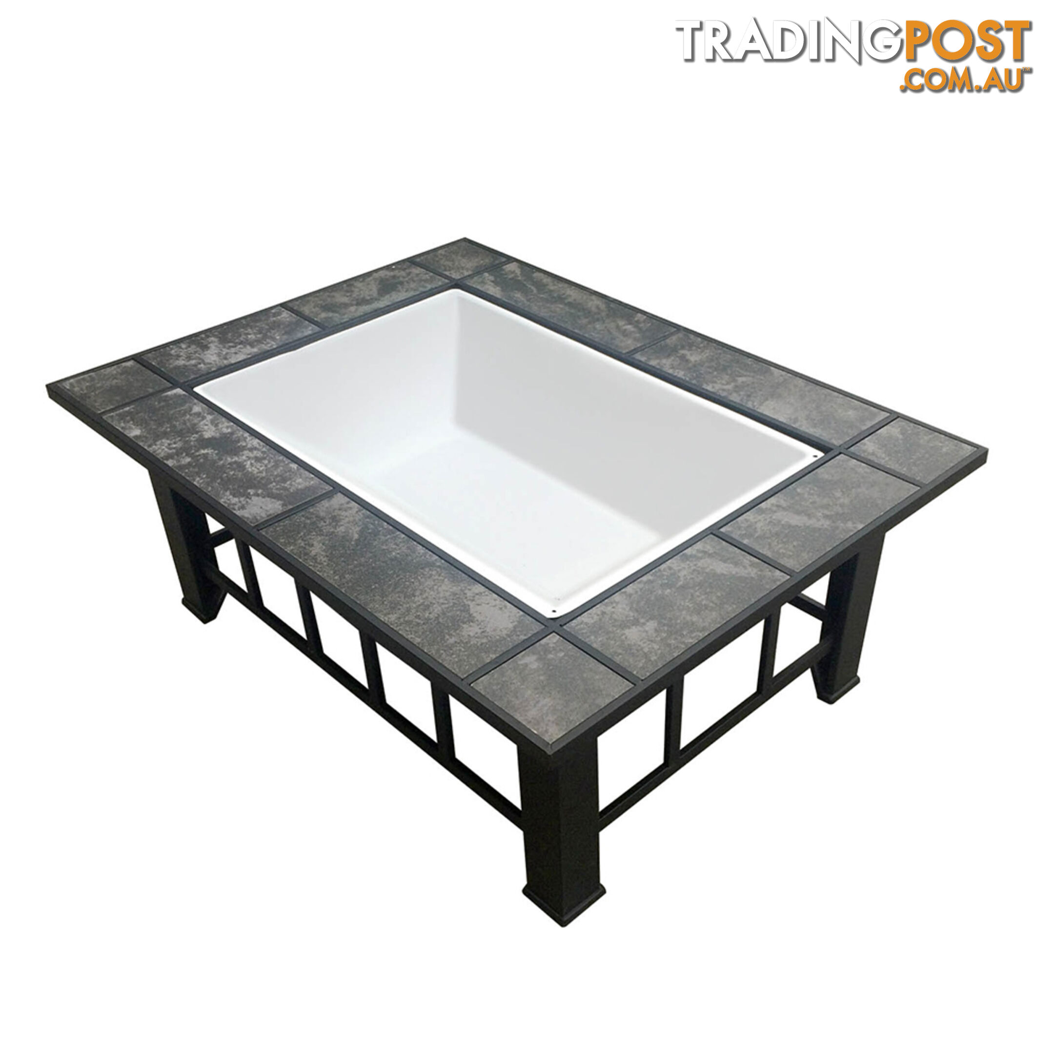 Outdoor Fire Pit BBQ Table Grill Fireplace w/ Ice Tray