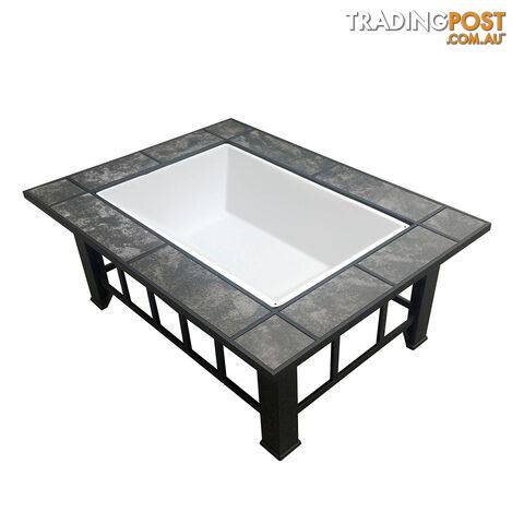 Outdoor Fire Pit BBQ Table Grill Fireplace w/ Ice Tray