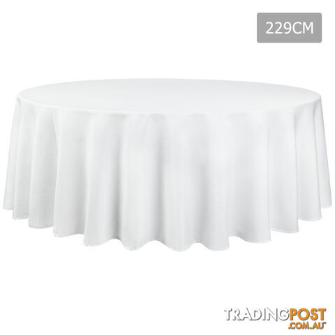 4 Pcs Wedding Table Cloth Round 229cm White