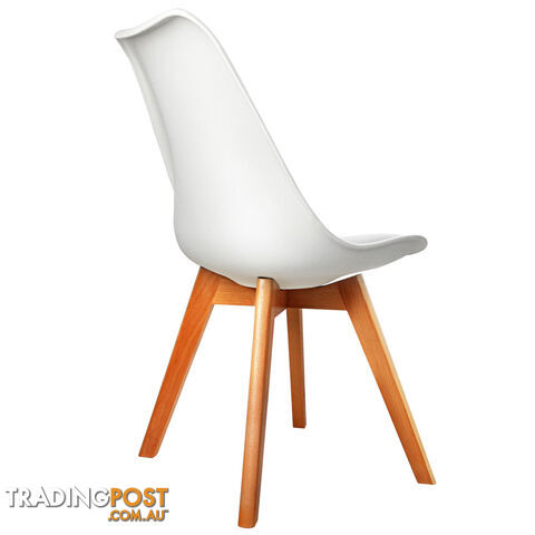 Set of 2 Dining Chair PU Leather Seat White - photo 4 of 9