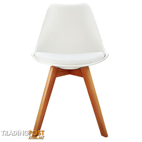 Set of 2 Dining Chair PU Leather Seat White - photo 3 of 9