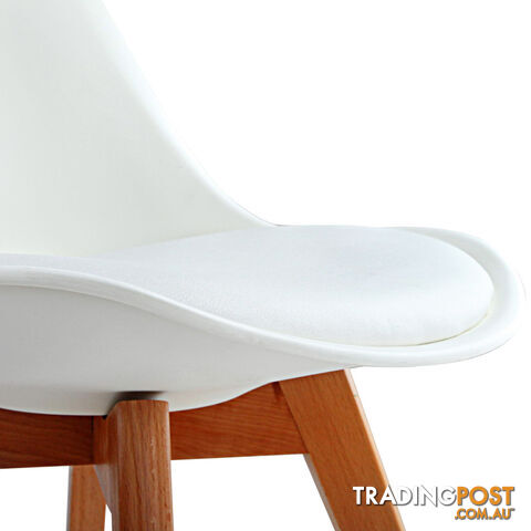 Set of 2 Dining Chair PU Leather Seat White - photo 5 of 9