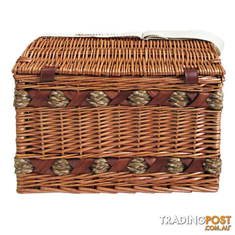 4 Person Picnic Basket Set w/ Cheese Board Blanket