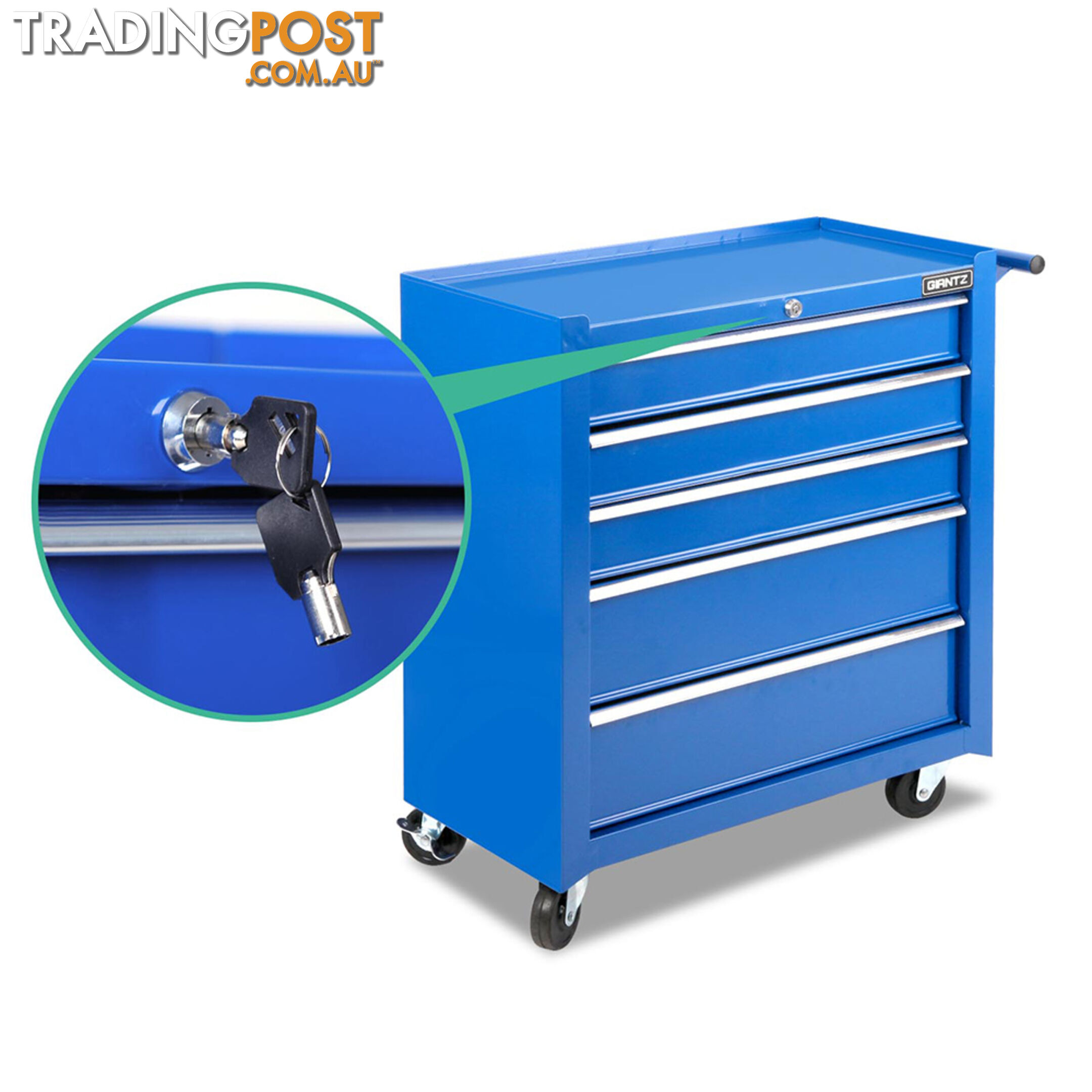 5 Drawers Roller Toolbox Cabinet  Blue