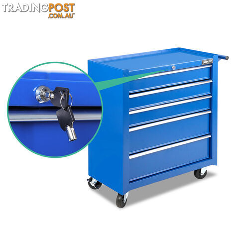 5 Drawers Roller Toolbox Cabinet  Blue