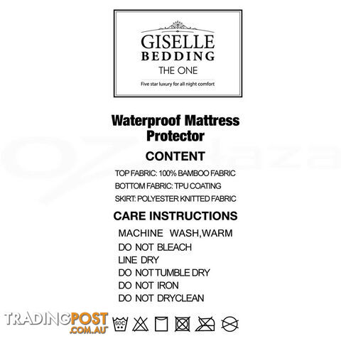 Waterproof Bamboo Mattress Protector - King Single