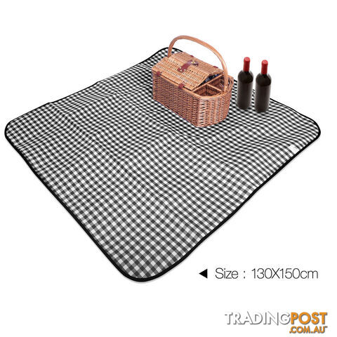 4 Person Picnic Basket Set with Blanket Black