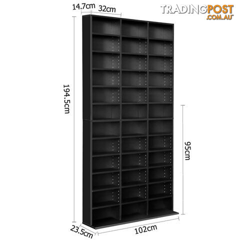 Adjustable CD DVD Book Storage Shelf Black - photo 2 of 7