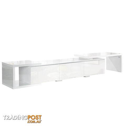 High Gloss Adjustable TV Stand Entertainment Unit 290 cm White