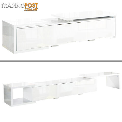 High Gloss Adjustable TV Stand Entertainment Unit 290 cm White