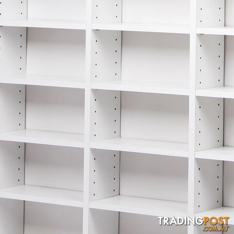 Adjustable CD DVD Book Storage Shelf White