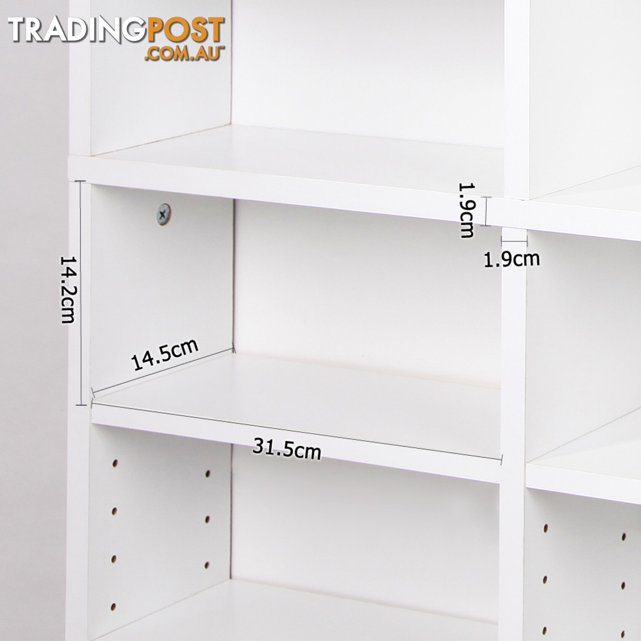 Adjustable CD DVD Book Storage Shelf White