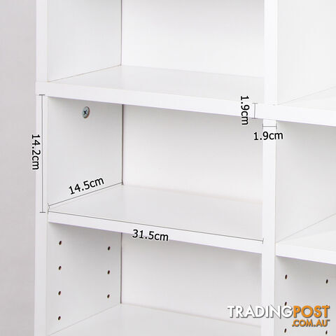 Adjustable CD DVD Book Storage Shelf White