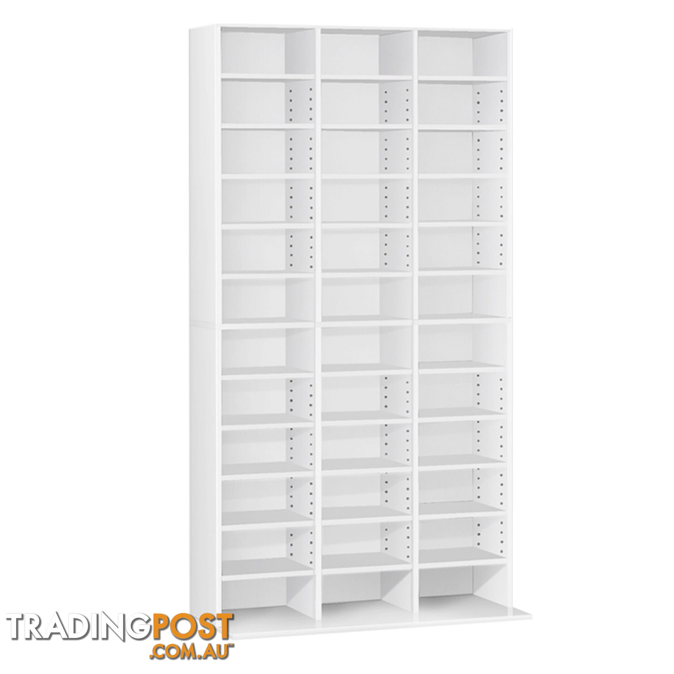 Adjustable CD DVD Book Storage Shelf White