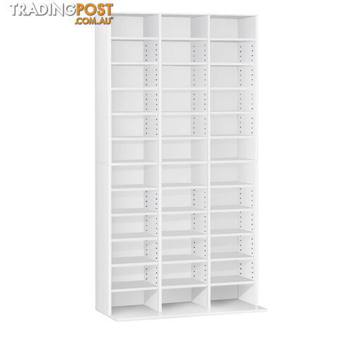 Adjustable CD DVD Book Storage Shelf White