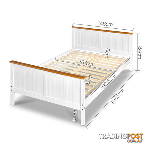 Pine Wood Double Bed Frame