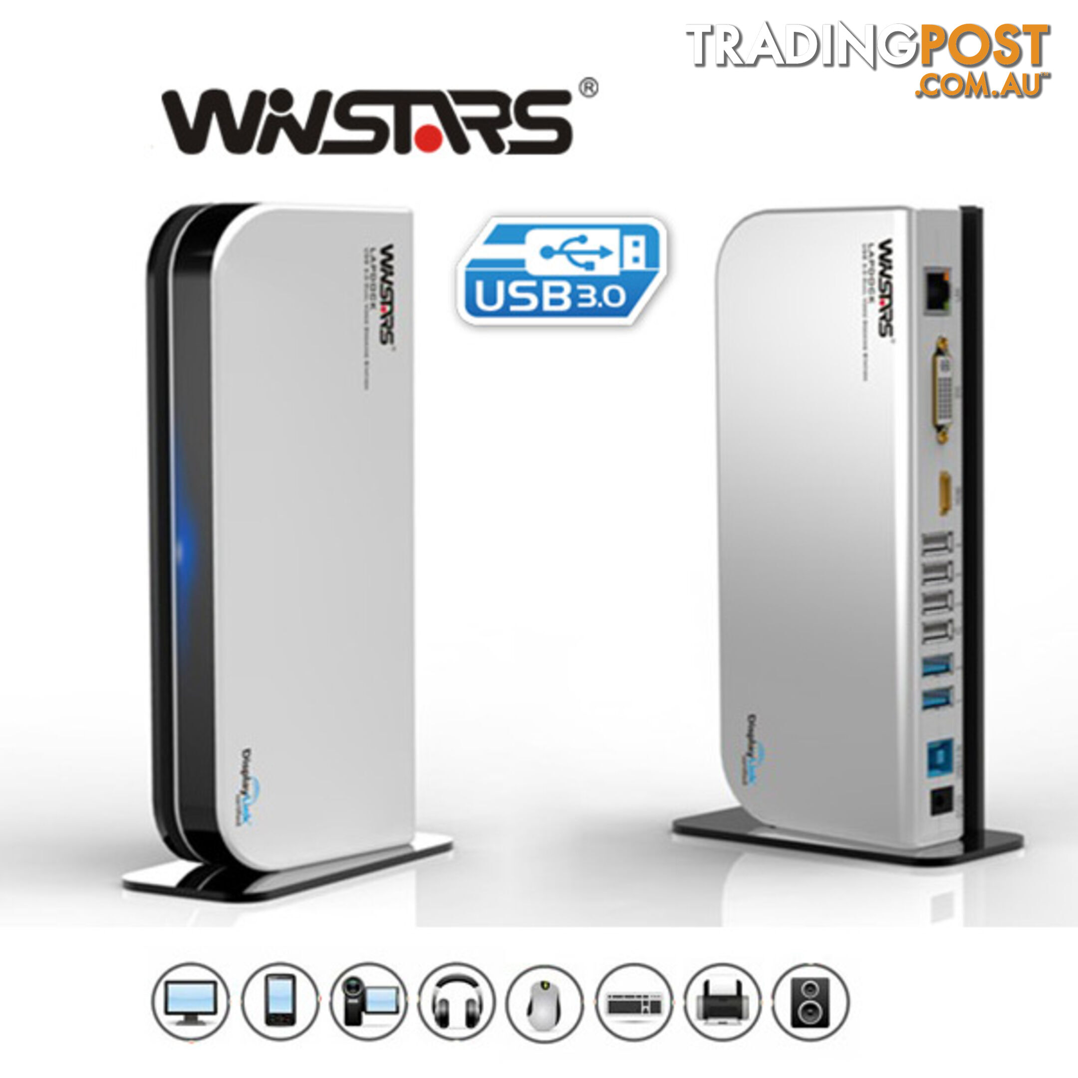 Winstar USB3.0 Multi-task Universal laptop Docking Station & Hub
