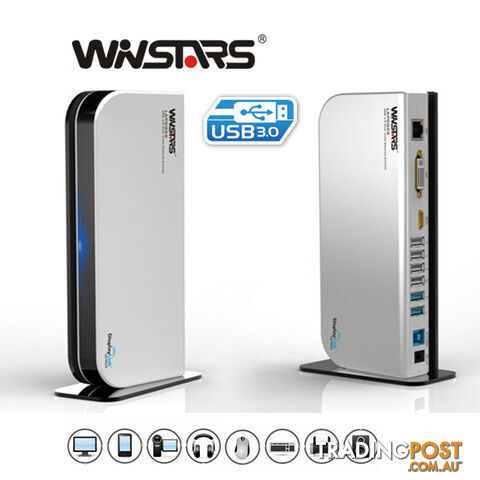 Winstar USB3.0 Multi-task Universal laptop Docking Station & Hub