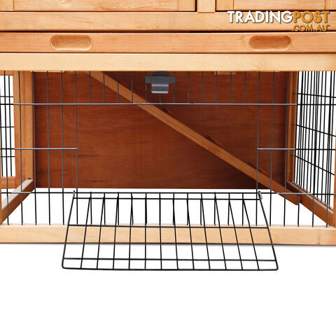 Double Storey Pet Hutch with Under Run Green