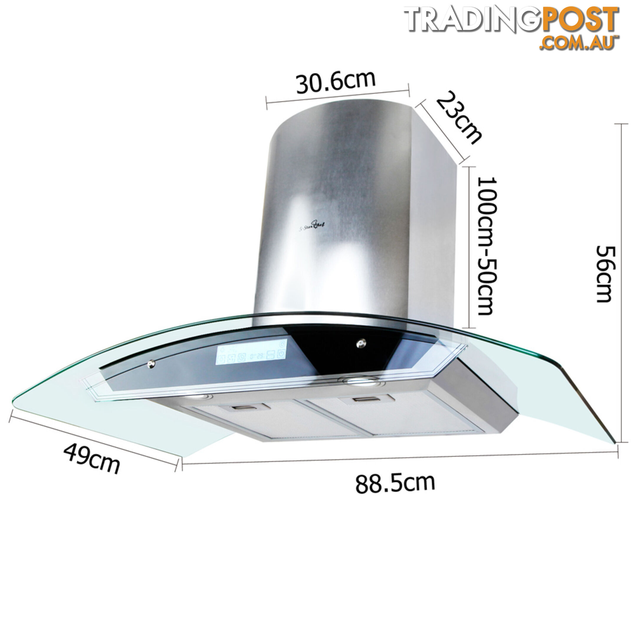 5 Star Chef 4 Fan Speed Rangehood 90cm