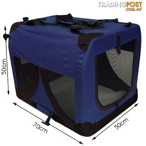 Large Portable Soft Pet Dog Crate Cage Kennel Blue