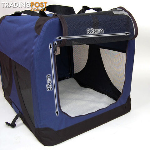 Large Portable Soft Pet Dog Crate Cage Kennel Blue