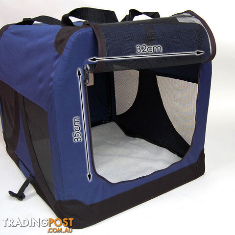 Large Portable Soft Pet Dog Crate Cage Kennel Blue