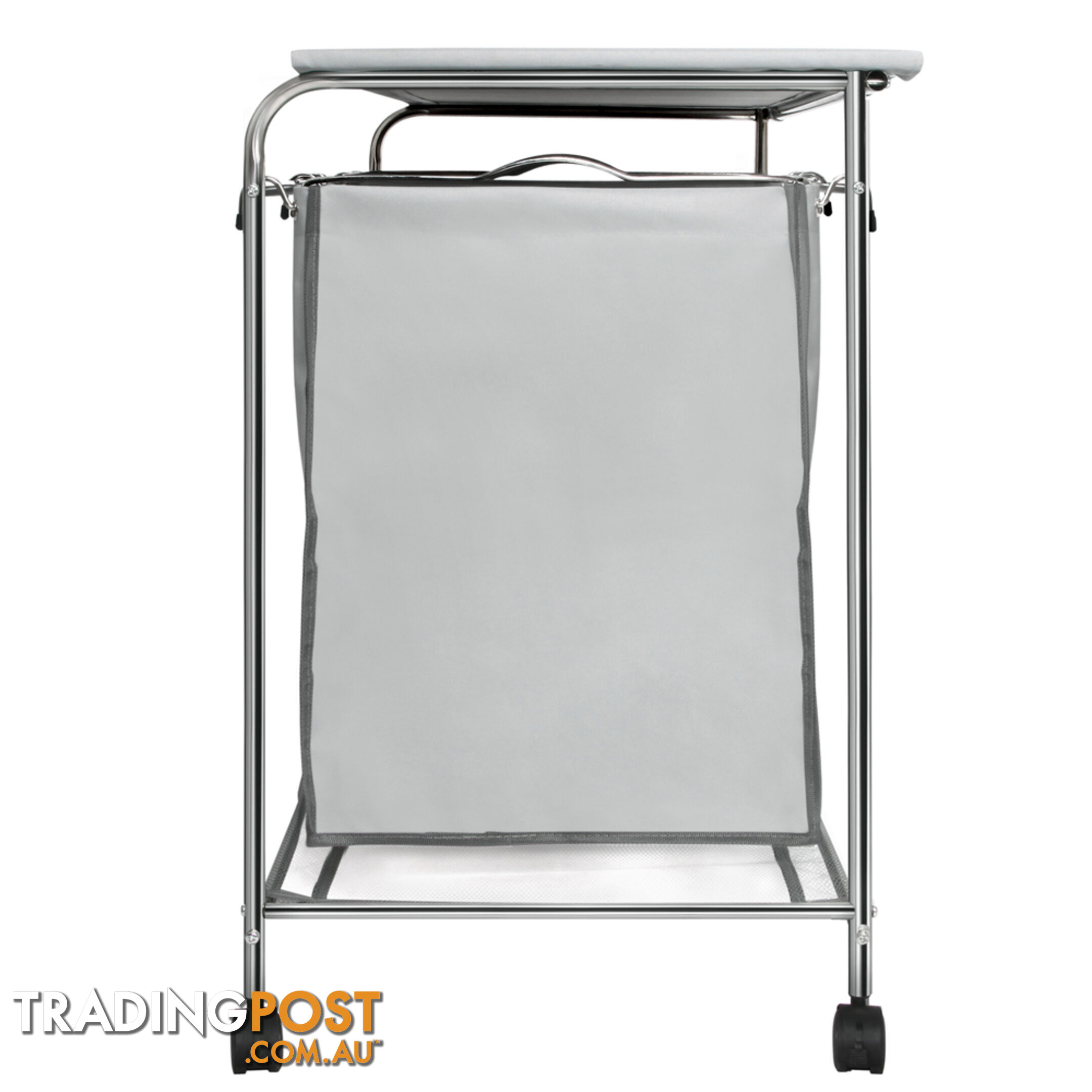 3 Compartment Laundry Cart Basket Trolley w/ Iron Board