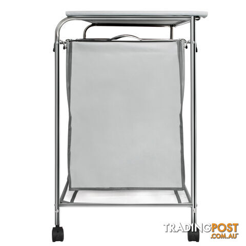 3 Compartment Laundry Cart Basket Trolley w/ Iron Board