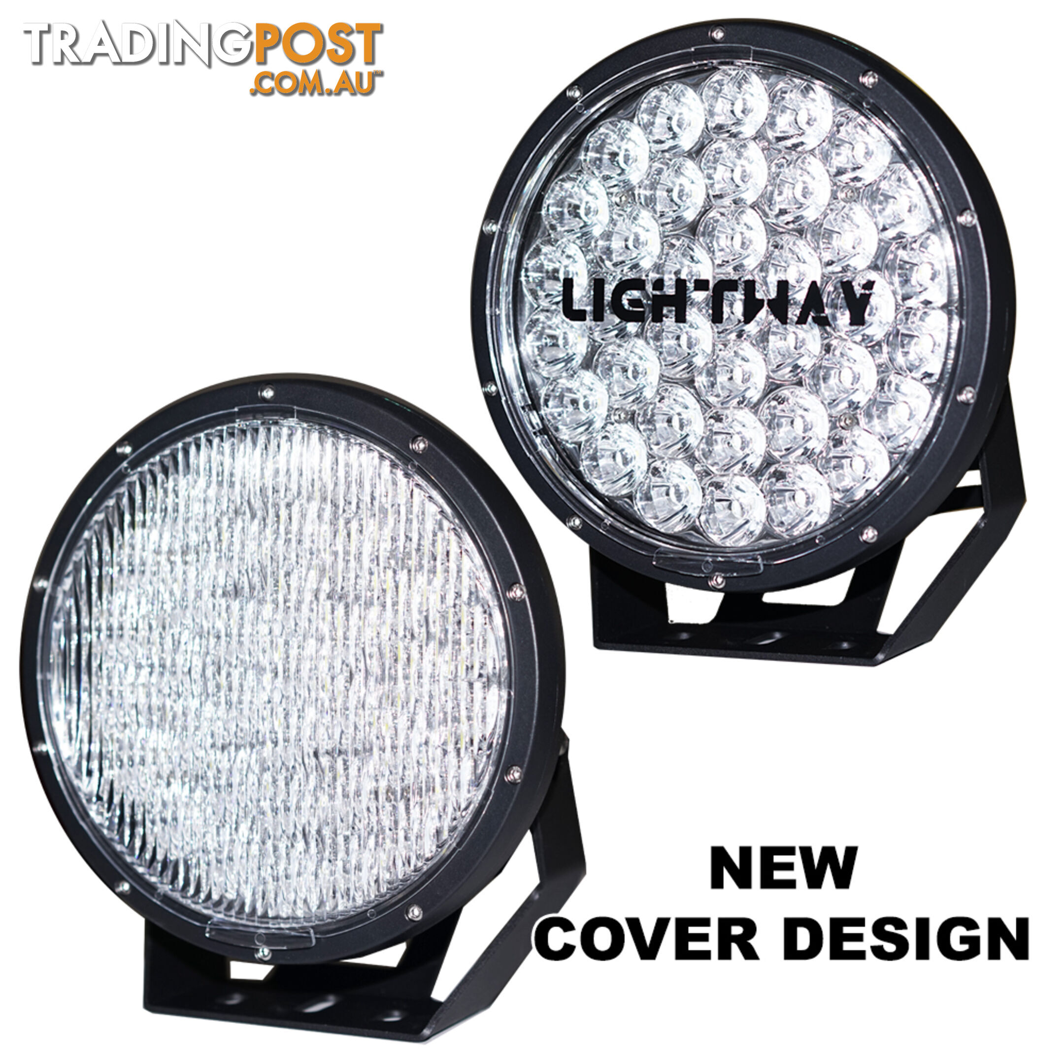 Pair 9inch 370w Cree LED Driving Light Black Spotlight Offroad HID 4x4 ATV