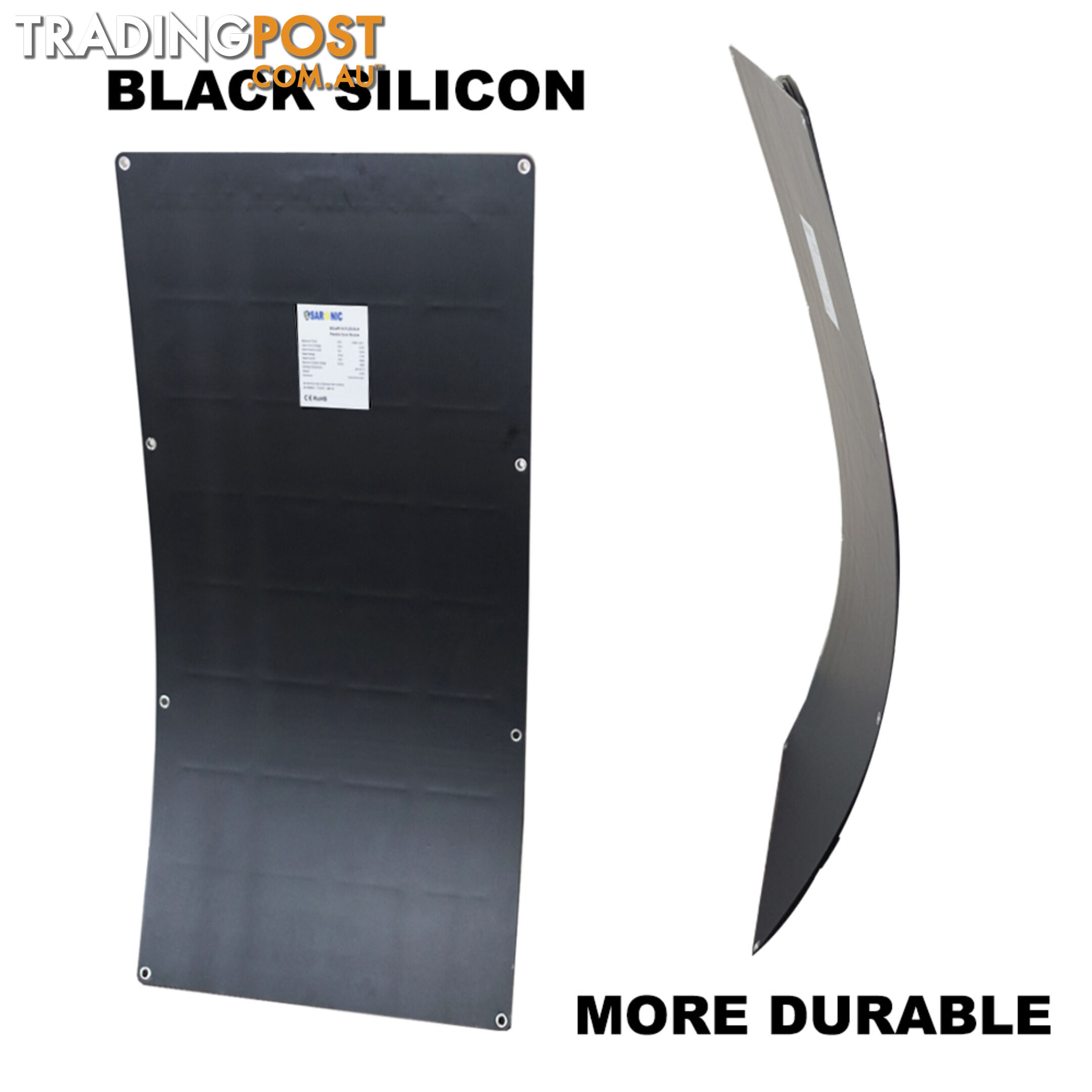 180W 12V Flexible Black Silicon Solar Panel Generator Power Mono Charging