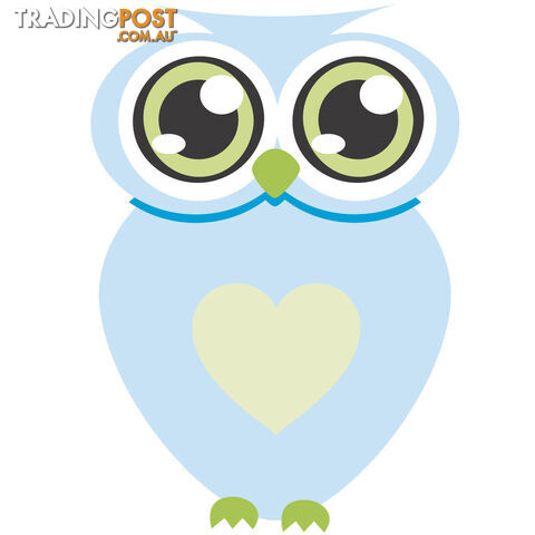 10 X Blue owl with big eyes Wall Stickers - Totally Movable