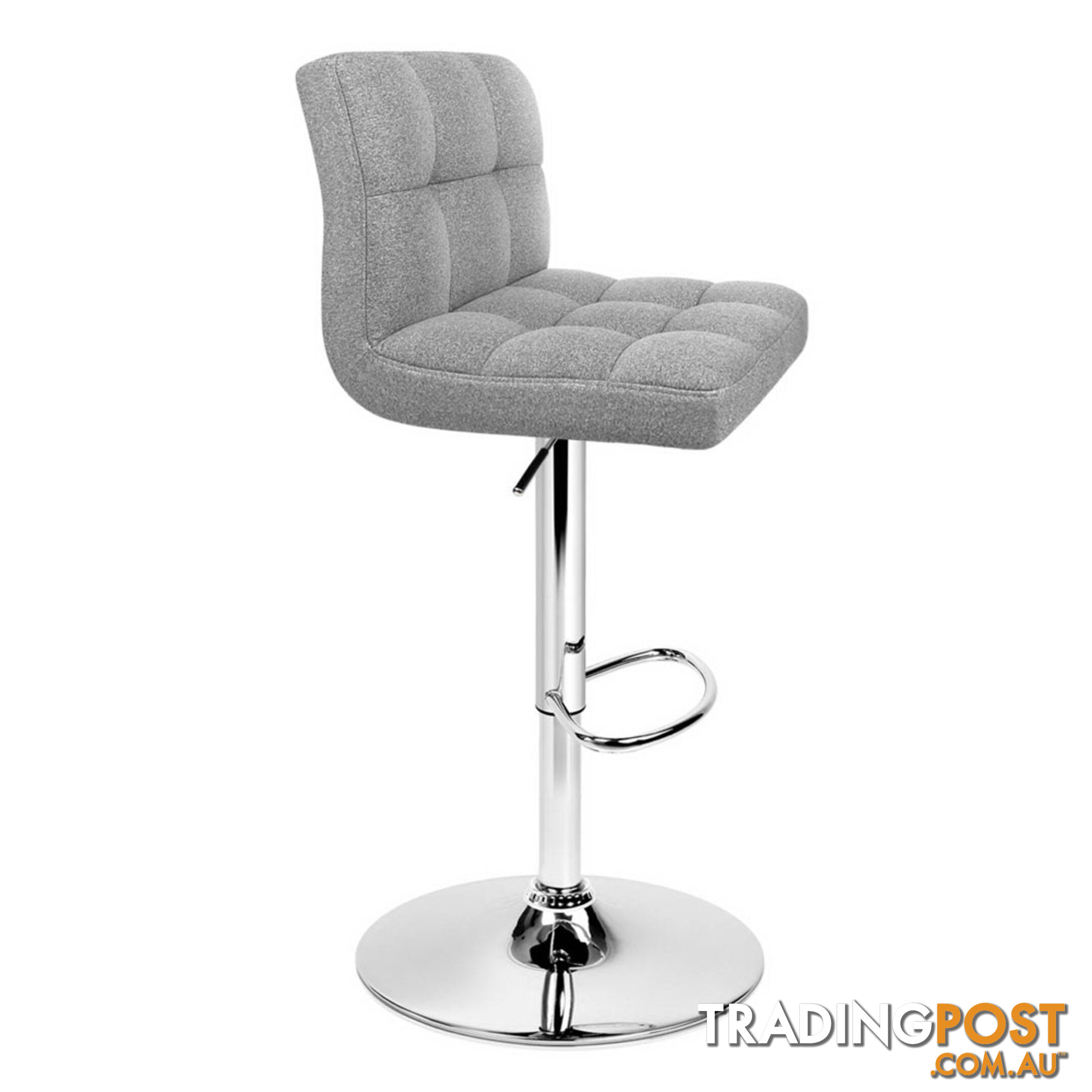 Set of 2 Fabric Bar Stools - Grey