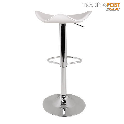 Set of 2 PVC Leather Kitchen Bar Stool White