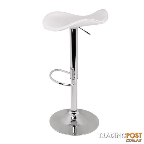 Set of 2 PVC Leather Kitchen Bar Stool White