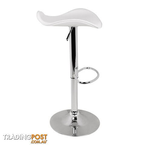 Set of 2 PVC Leather Kitchen Bar Stool White